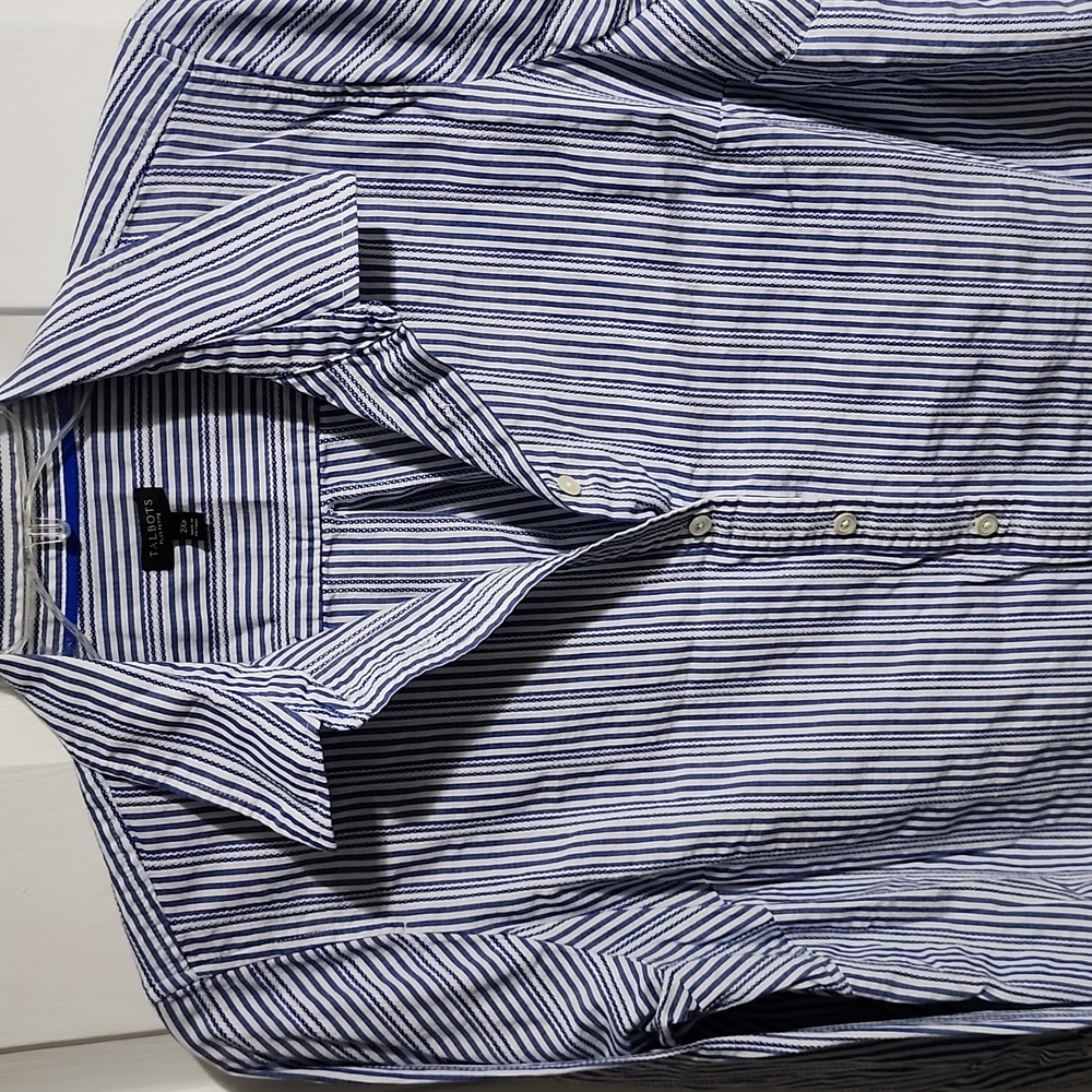 Talbots 2Xp textured stripes shirt - Picture 2 of 4